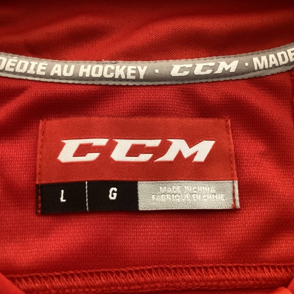 NWT CCM practice hockey jersey men’s size large Red with White - Picture 8 of 16